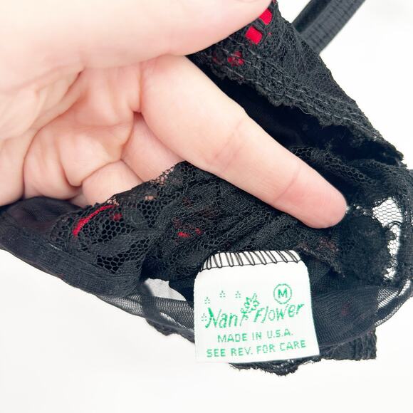 Nan Flower Womens VTG Vintage Coquette Whimsigoth Lace Cami Crop‎ Corset Top M - Picture 4 of 7